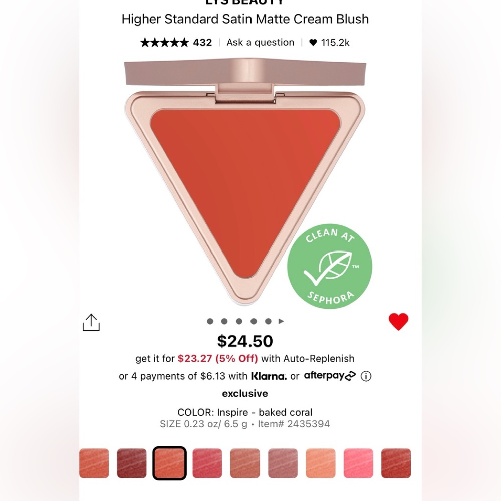 2/$25 LYS MATTE CREAM BLUSH colour INSPIRE- BRAND NEW in box!